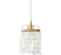 Lumière Luxe Coquillage Mini Lustre Créatif Plein Cuivre Nacre Carillons Éoliens Suspension Chambre Chevet Couloir Décoration Plafond Pendentif Lampe E12 Luminaires Intérieurs