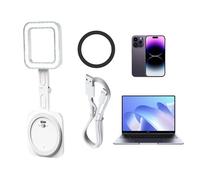 Lumière magnétique pour selfie - Lumière LED pour téléphone portable - Lampe à selfie magnétique rechargeable avec luminosité réglable - Éclairage compact multifonction au format de poche pour photos