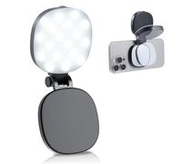 Lumiere Magnétique Selfie avec 3 températures de Couleur 2900k-6500k, Éclairage LED Rond Pliable pour Téléphone avec Miroir, pour Selfie/Photographie/vidéo/Tiktok
