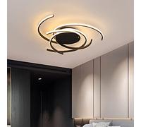 Lumière moderne plafonnier à LED Creative télécommande pour obscurcir la lampe au plafond 3000K-6000K 72W / 92W plafonnier un restaurant lampe plafond salon cuisine chambre plafonniers,Noir,56cm