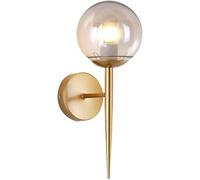 Lumière murale globe moderne applique murale lumières éclairage intérieur, lampe murale en métal géométrique avec nuance à balle en verre transparent, lumière murale nordique pour salle à manger