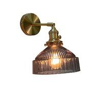 Lumière murale, lampe murale, lampe murale en verre intérieure avec cumul de finition en laiton pour le salon, la chambre, le bureau, la cuisine, le grenier, le bar, 180 ° réglable (vert) progress