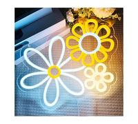 Lumière néon Enseigne lumineuse au néon décorative en forme de fleur, faite à la main, idéale pour une pâtisserie ou une chambre d'enfant (34 cm x 33,6 cm)