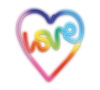 Lumière néon LED RVB « Love im Herz » - Lumière USB - Lumière LED - Veilleuse d'amour dans le cœur - Changement de couleur sur la télécommande - Applique murale décorative pour chambre à coucher