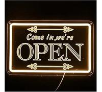 Lumière néon Néon signe LED Ouvert,Avec Variateur, Luminosité Réglable, Pour Magasins, Cafés, Restaurants 38.5x23.9cm