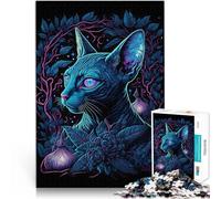 Lumière Noire Cat 17 Puzzle 1000 pièces pour Adultes Défi Difficile pour soulager Le Stress Améliorer la mémoire 38x26cm