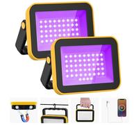 Lumiere Noire UV Portable, T-SUNUS Projecteur Lumière Noire Rechargeable, Projecteur LED UV 400-405nm IP66 Etanche Magnétique pour Soiree Party Halloween