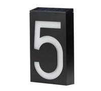 Lumière numérique, Numéro de maison solaire LED, signe d'adresse extérieure, lumière numérique extérieure, numéros lumineux plats, Villa personnalisée(Number-5)