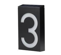Lumière numérique, Numéro de maison solaire LED, signe d'adresse extérieure, lumière numérique extérieure, numéros lumineux plats, Villa personnalisée(Number-3)