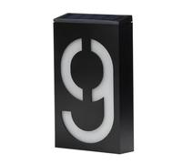 Lumière numérique, Numéro de maison solaire LED, signe d'adresse extérieure, lumière numérique extérieure, numéros lumineux plats, Villa personnalisée(Number-9)
