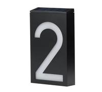 Lumière numérique, Numéro de maison solaire LED, signe d'adresse extérieure, lumière numérique extérieure, numéros lumineux plats, Villa personnalisée(Number-2)