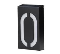 Lumière numérique, Numéro de maison solaire LED, signe d'adresse extérieure, lumière numérique extérieure, numéros lumineux plats, Villa personnalisée(Number-0)
