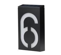 Lumière numérique, Numéro de maison solaire LED, signe d'adresse extérieure, lumière numérique extérieure, numéros lumineux plats, Villa personnalisée(Number-6)