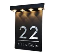 Lumière numérique, Panneau solaire extérieur de maison, lumière LED coupée, Plaque d'adresse, rue résidentielle