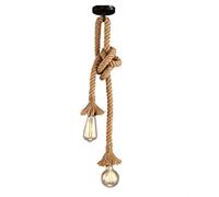 Lumière pendante industrielle, STARRYOL lumière suspendue de double-tête de corde de chanvre pour manger, Hall, restaurant, barre, café - longueur 120cm