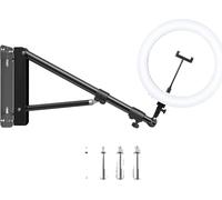 Lumière photographique avec bras réglable, bicolore 3200K-5600K, luminosité variable, lumière de 137 cm
