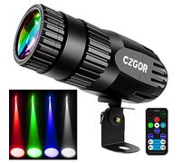 Lumière Pinspot, 15W RGBW 4-in-1 Mini Mirror Sphere Spotlight avec télécommande Faisceau LED Super Bright Pinspot Stage Lighting Effect Spotlight for Parties, DJs, Disco, Clubs, Bars, Weddings