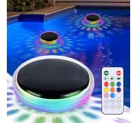 Lumière Piscine Solaires, Lumière Piscine sous l'eau avec Télécommande, Lampe Piscine Hors Sol RGB à Couleur Changeante, IP68 Étanche Lampe Flottante pour Jardin Baignoire Spa Aquarium (B)