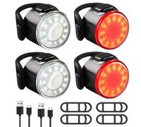 Lumière pour Poussette, 4 Pièces Lumières Poussette Étanches, Éclairage Poussettes avec Lumière Blanche et Rouge, Lampes LED pour Poussettes, Lumières Vive Rechargeable USB