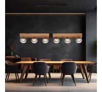 Lumière pour Salle à Manger Lampe Suspendue Lustre 6-Flammig E27 Poutres en Bois