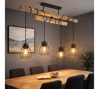 Lumière pour Salle à Manger Lampe Suspendue Lustre Cage Hauteur Poutres en Bois