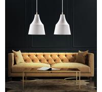 Lumière pour Salle à Manger Lampe Suspendue Lustre Cuisine Métal Gris 2er Set