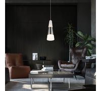 Suspension satinée salle à manger suspension LED suspension salon, nickel mat, métal acrylique, 5W 300Lm blanc chaud, DxH 12x100 cm