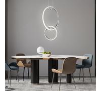 Suspension ronde LED anneau suspension lampe de cuisine suspension LED, 2 flammes, chrome moderne, 1x LED 4,5W 450Lm 4000K, LxlxH 35x21x230cm, WOFI 6989.02.01.0600