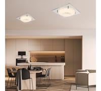 Lumière pour Salle à Manger Plafonnier de Verre LED Lustre en Cristal Chrome 2er