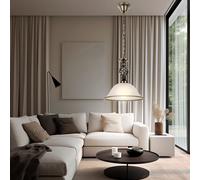 Suspension suspension lampe en verre plafonnier de cuisine éclairage verre satiné, bord de la lampe laiton antique, 1x LED 7W 560Lm blanc chaud, DxH 30x120 cm