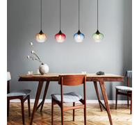 Lumière pour Salle à Manger Suspensions Salon 4-Flammig Verre Multicolore Noir