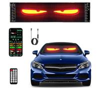 Lumière pour Yeux de Diable, 92 * 374mm Panneau Lumineux LED Voiture Yeux, Devil Eyes Light for Cars Window, Contrôle D'application Bluetooth, Programmable Afficheur LED pour Voiture, Magasin