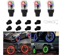 Lumière Roue Pneu Voiture,lumière Valve Pneu,lumière LED Voiture,lumière d'ambiance Voiture,avec détecteur Mouvement,buse gaz,pour Voiture,Bicyclette et Motocyclette.(4 Pcs)