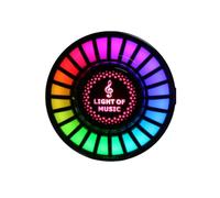 Lumière Rythmique Activée par la Voix pour Voiture, Clip de Ventilation pour Désodorisant, Lampe Ronde RVB Activée par la Voix, Contrôle Dynamique du Gain AGC, Contrôle par