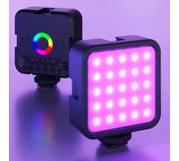 Lumière selfie portable LED, lumières vidéo RVB, lumière de caméra LED 360° Éclairage photographique portable couleur intégrale pour diffusion en direct, extérieur Taille UniqueABS