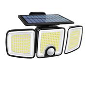 Lumière solaire 3000LM avec double détecteur de mouvement PIR, 3 Modes d'éclairage, éclairage à 270 °, étanche IP65, lumières d'inondation Garde sécurité(1pcs Style2)