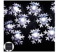 Lumière solaire de chaîne flocon neige 20led fairy-string light christmas decoration - blanc Blanc G