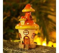 Lumière Solaire De Maison De Champignon, Lumières De Statue De Jardin De Maison De Champignon En Résine, Lumière Solaire Étanche Figurines De Jardin De Maison De Champignon Décoration Extérieure
