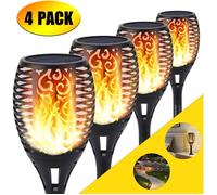Lumière solaire de torche, lumière de flamme de scintillement de 96 LED allume les,allées de jardin / cour extérieure (lot de 4) -