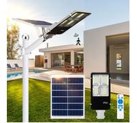 Lumiere Solaire Exterieur avec Détecteur de Mouvement 20000lm, 254 LED Éclairage de Sécurité D'extérieur avec Télécommande IP65