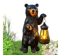Lumière Solaire Extérieur Étanche,Statuette Ours Lumineuse pour Jardin | Décor Résine pour Jardin Terrasse Maison Cadeau