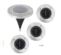 Lumière Solaire Extérieur Jardin Au Sol Extérieur 16 LED 6000K Blanc Etanche IP65 Spot Solaire Extérieur Chemin Terrasse Cour Lampe