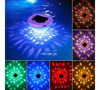 Lumière Solaire Flottante RGB pour Piscine avec Changement de Couleurs et Petit Ombre Poisson - pour Fontaine, Spa, Party Accessoires (1pcs)
