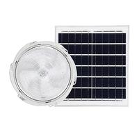 Lumière solaire LED intérieure/extérieure plafonnier avec capteur de mouvement, minuterie et télécommande [200 W /3 modes] 6000 K blanc froid rallonge de 5 m