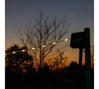 Lumière solaire LED rechargeable avec télécommande Blanc chaud avec 13 modes, minuterie et câble de 3 m