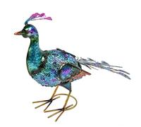 Lumière Solaire Paon, Sculpture Lumineuse en Forme de Paon avec Base en métal Durable, décoration extérieure pour Jardin, pelouse ou Cour, Multicolore, 60x37 cm