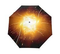 Lumière Sombre Étincelle Brûlante Parapluie Pliable Pliant à Ouverture Automatique Parapluies Pliant Coupe-Vent pour Voyager Plage Femmes Enfants Homme Fille