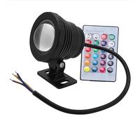 Lumière sous-marine à LED RGB, projecteur d’extérieur étanche avec télécommande, lumière multicolore changeante pour fontaine de jardin et étang, idéale pour la décoration (Aluminium recouvert de