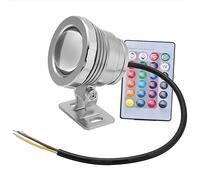 Lumière sous-marine à LED RGB, projecteur d’extérieur étanche avec télécommande, lumière multicolore changeante pour fontaine de jardin et étang, idéale pour la décoration (Aluminium plastifié
