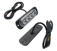 Lumière stroboscopique 2X 4-LED, Riloer lumière de danger d'avertissement d'urgence, 12 V / 24 V, pour chariots élévateurs camions camions tracteurs